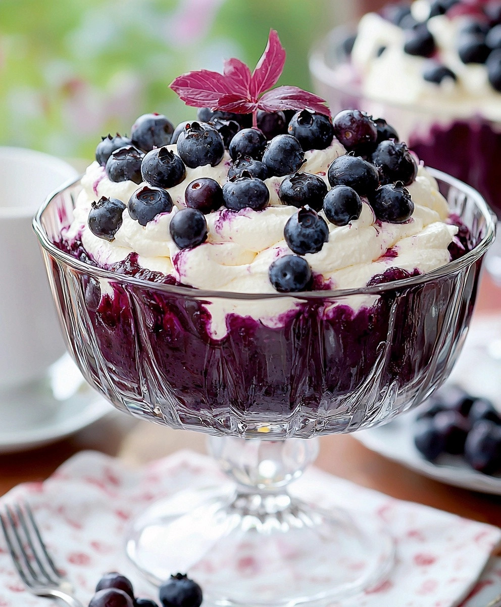 Quarkmousse mit Blaubeeren