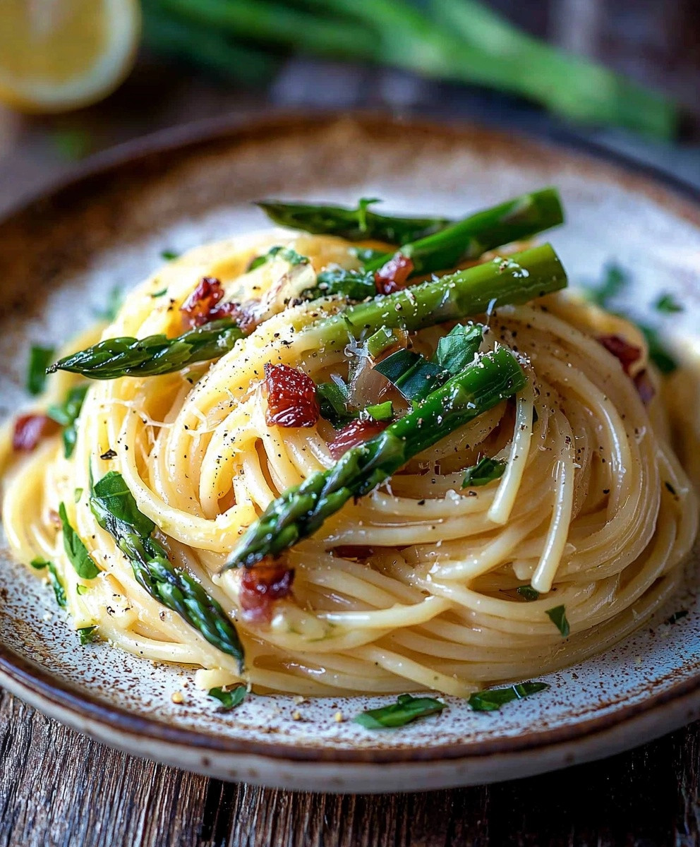 Pasta mit grünem Spargel