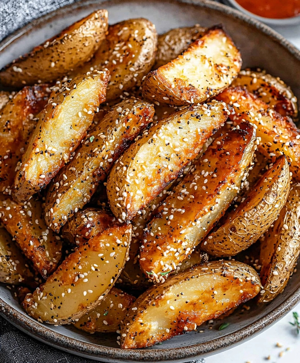 Sesam-Kartoffelecken Heißluftfritteuse