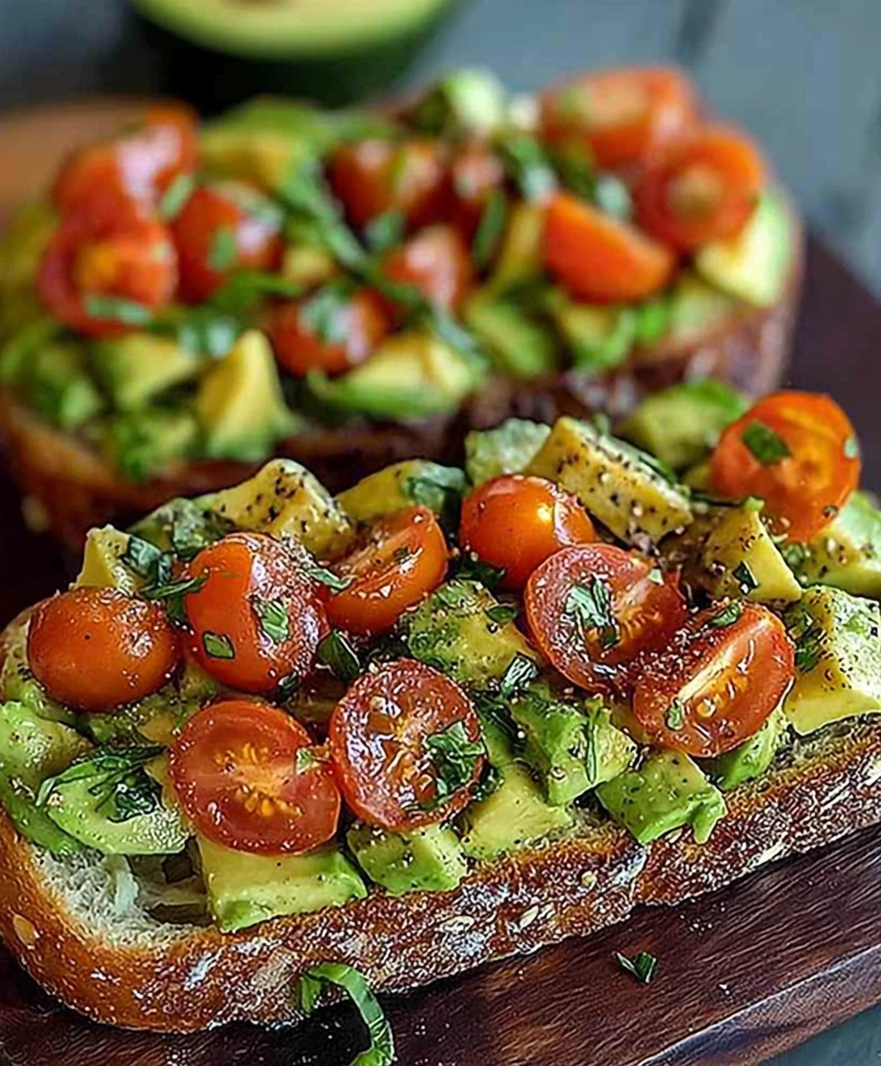 Avocadobrot mit Tomaten