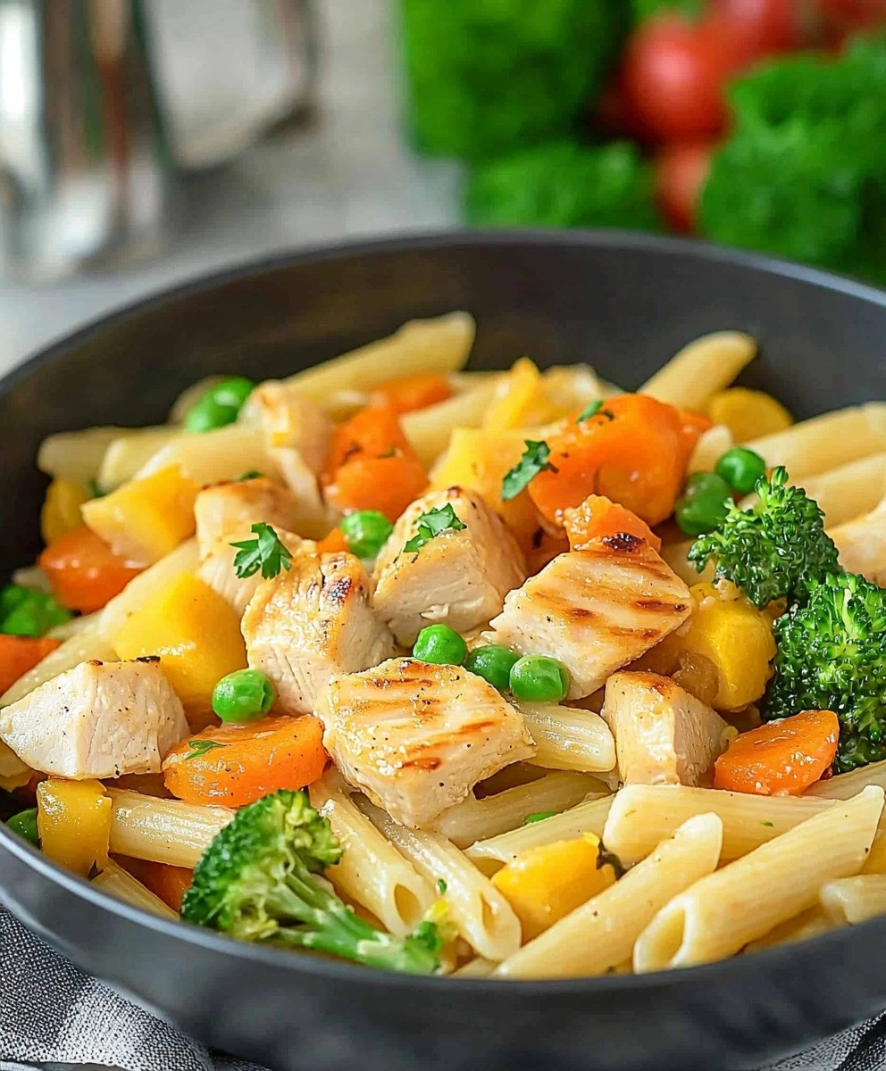 Penne mit Pute und Gemüse