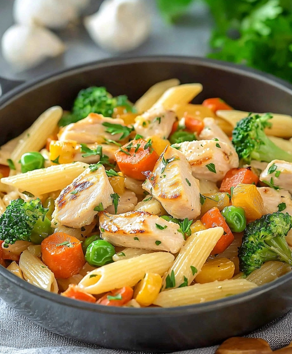 Penne mit Pute und Gemüse
