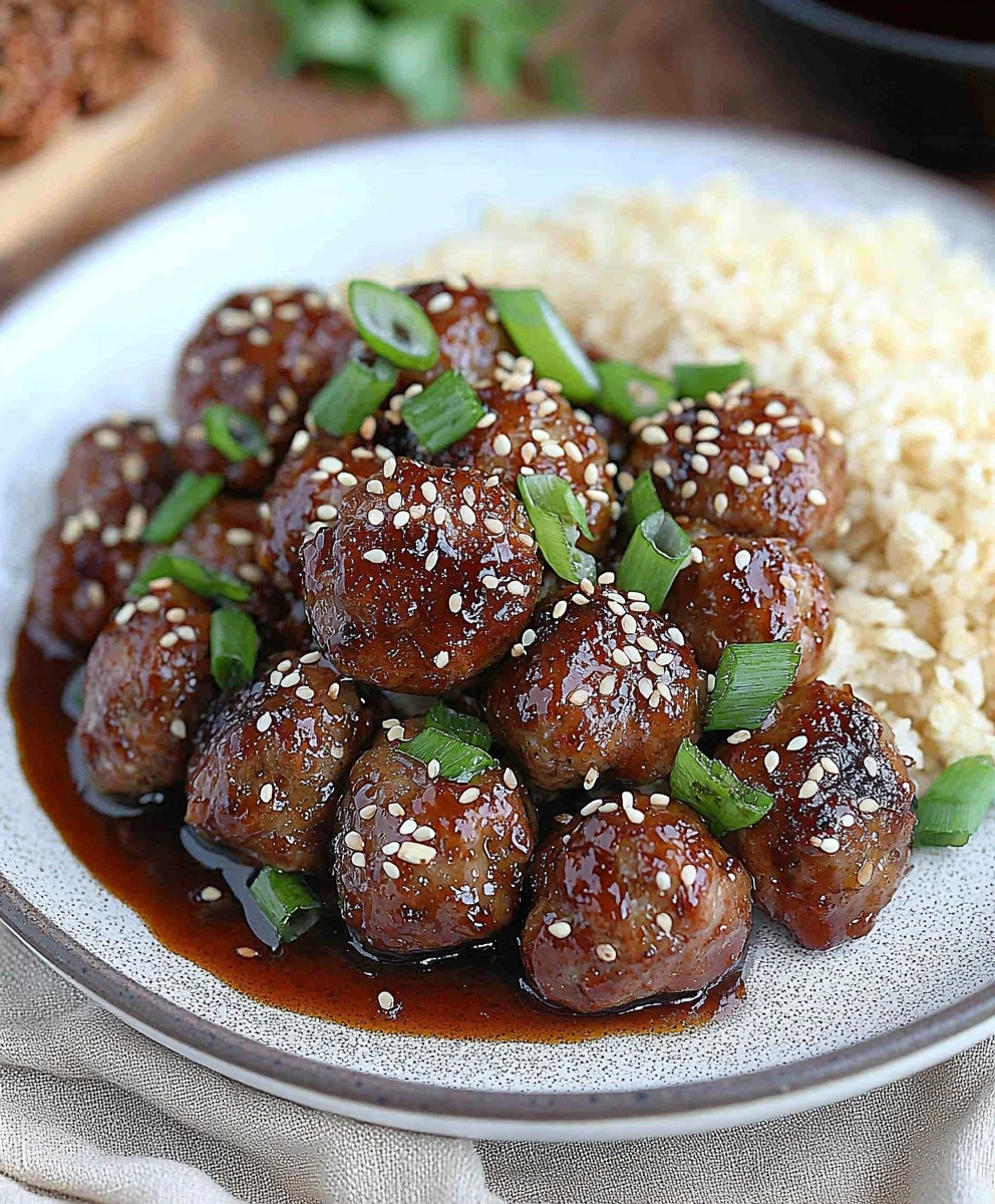 Asiatische Hackbällchen mit Sesam