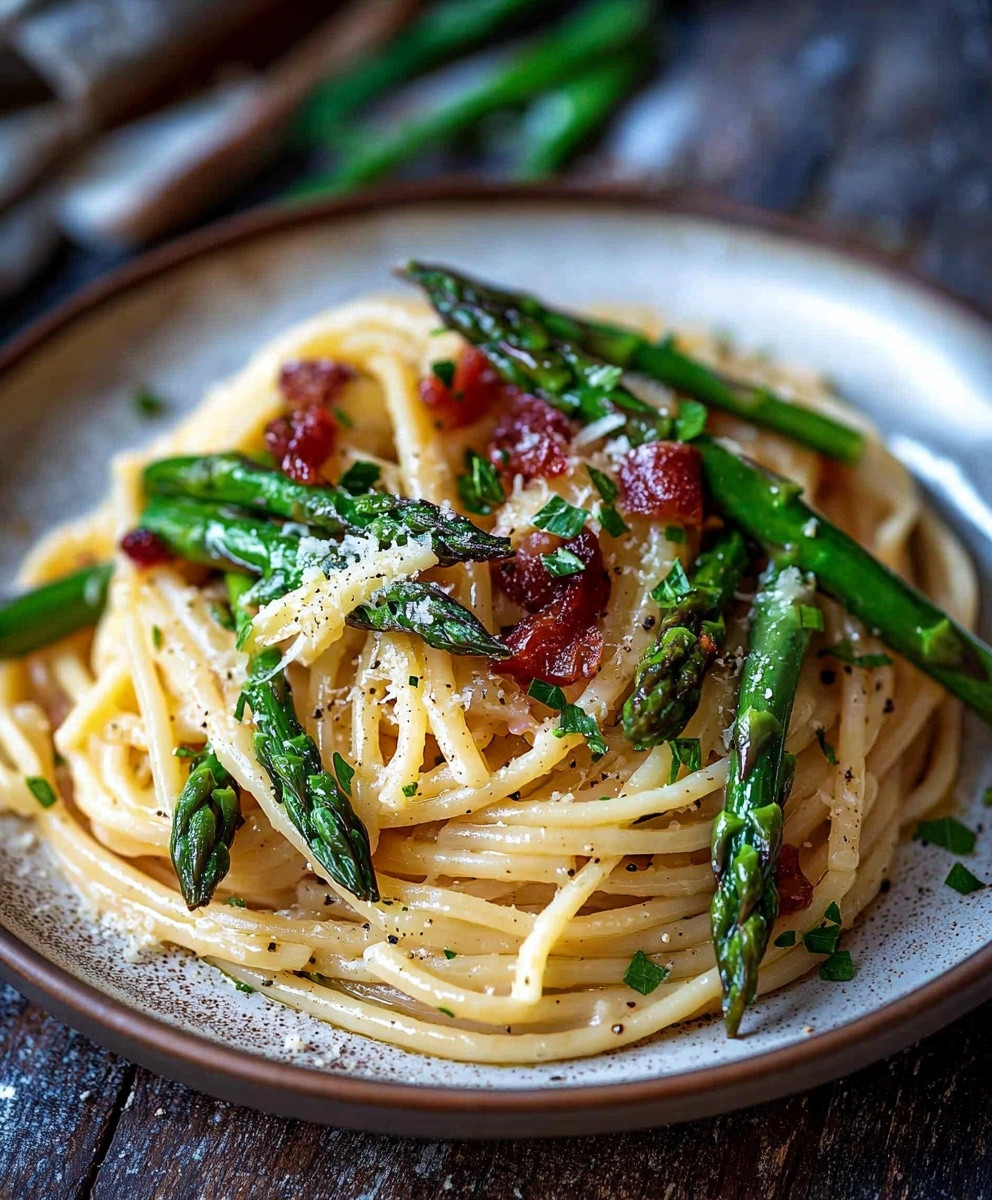 Pasta mit grünem Spargel