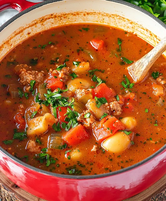 Herzhafter Gulaschsuppe