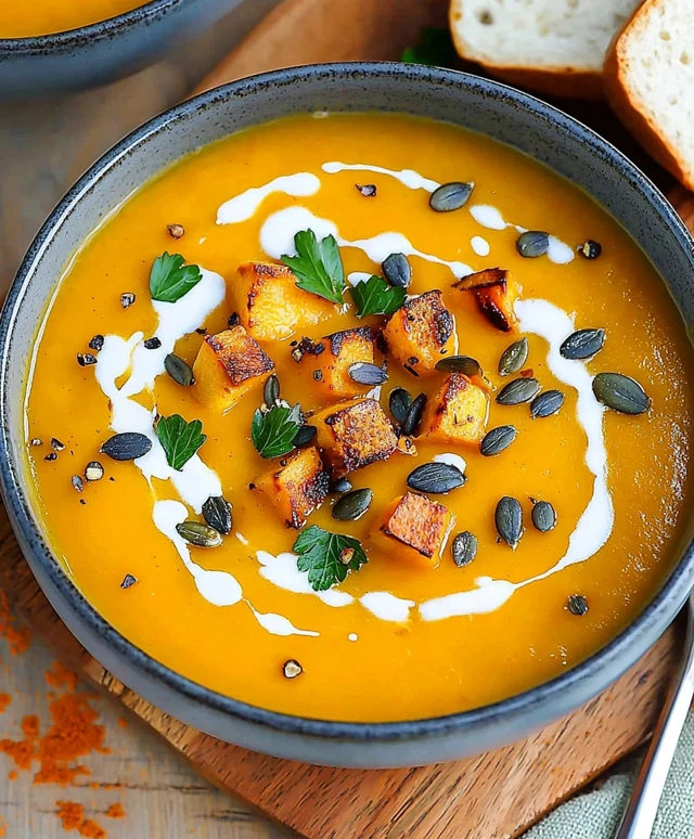 Kürbissuppe zubereiten