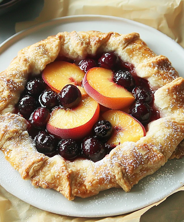 Pfirsich-Kirsch-Galette backen