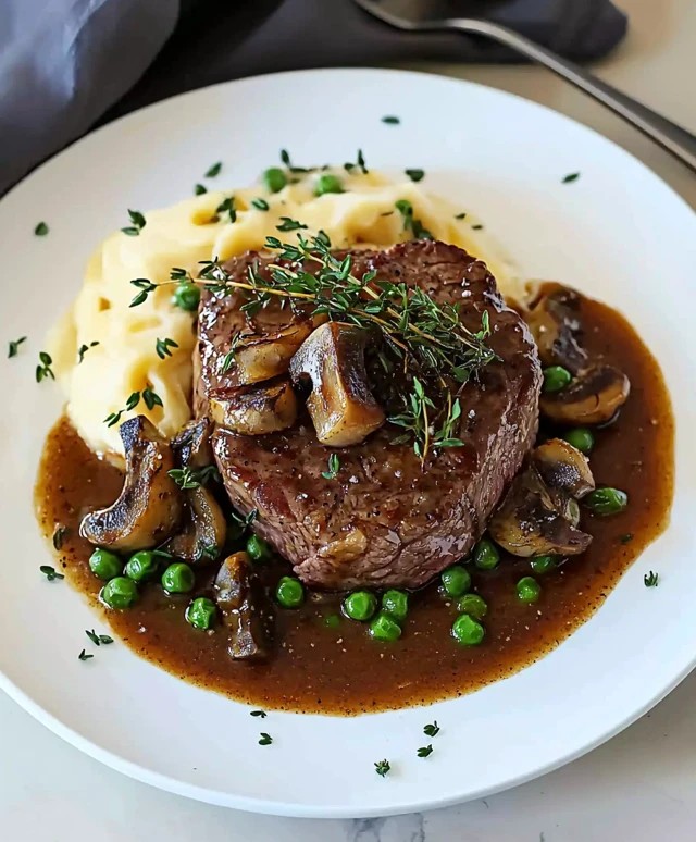 Rundes Steak mit Soße