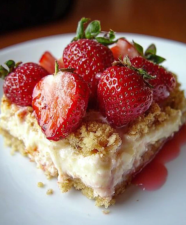 Erdbeer Käsekuchen Brot Pudding