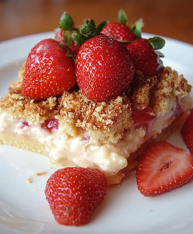 Erdbeer Käsekuchen Brot Pudding