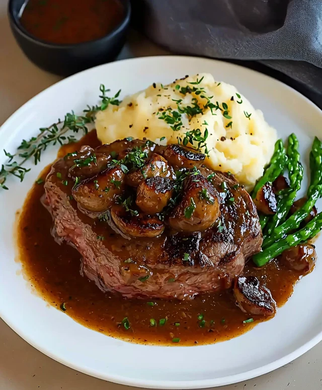 Rundes Steak mit Soße