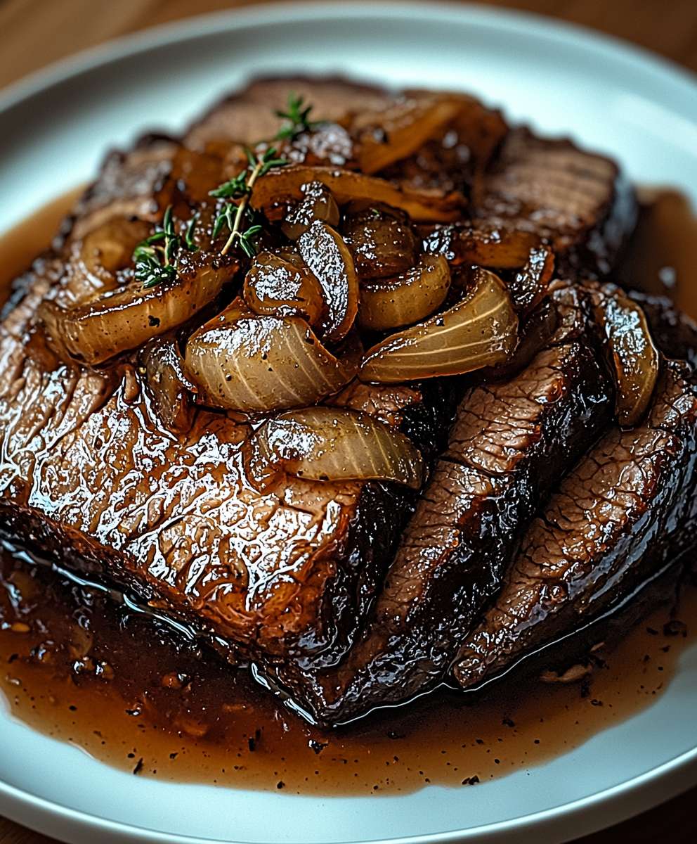 Rinderbrust Balsamico Zwiebelsoße