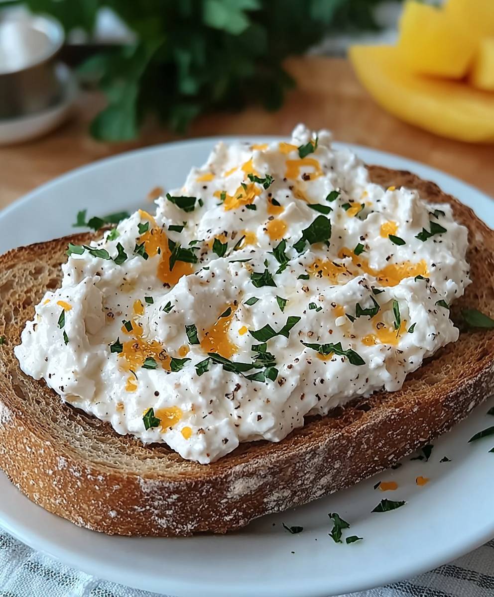 Hüttenkäse Aufstrich Vollkornbrot