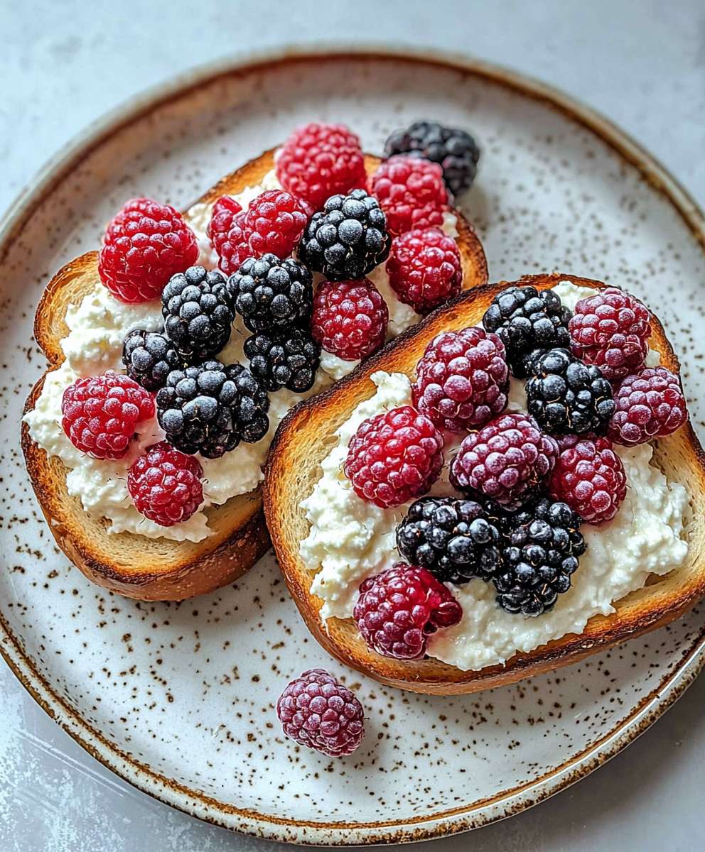 Ricotta Toast mit Beeren