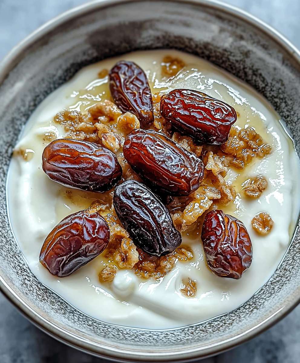 Warme Dattel Joghurt Bowl
