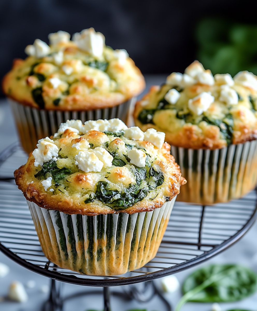 Spinat Feta Muffins Käse Crunch