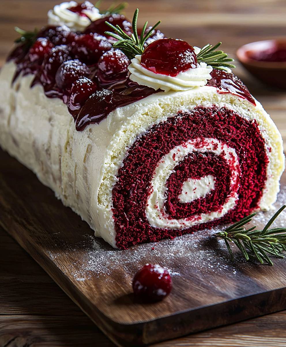 Rote Samt Kuchenrolle