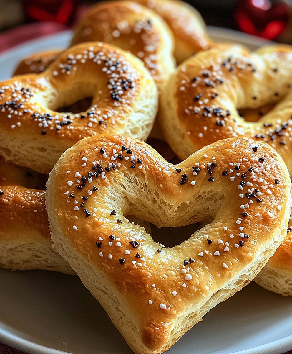 Herzförmige Grissini Valentinstag