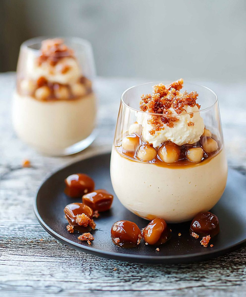 Käsekuchenmousse mit Karamell