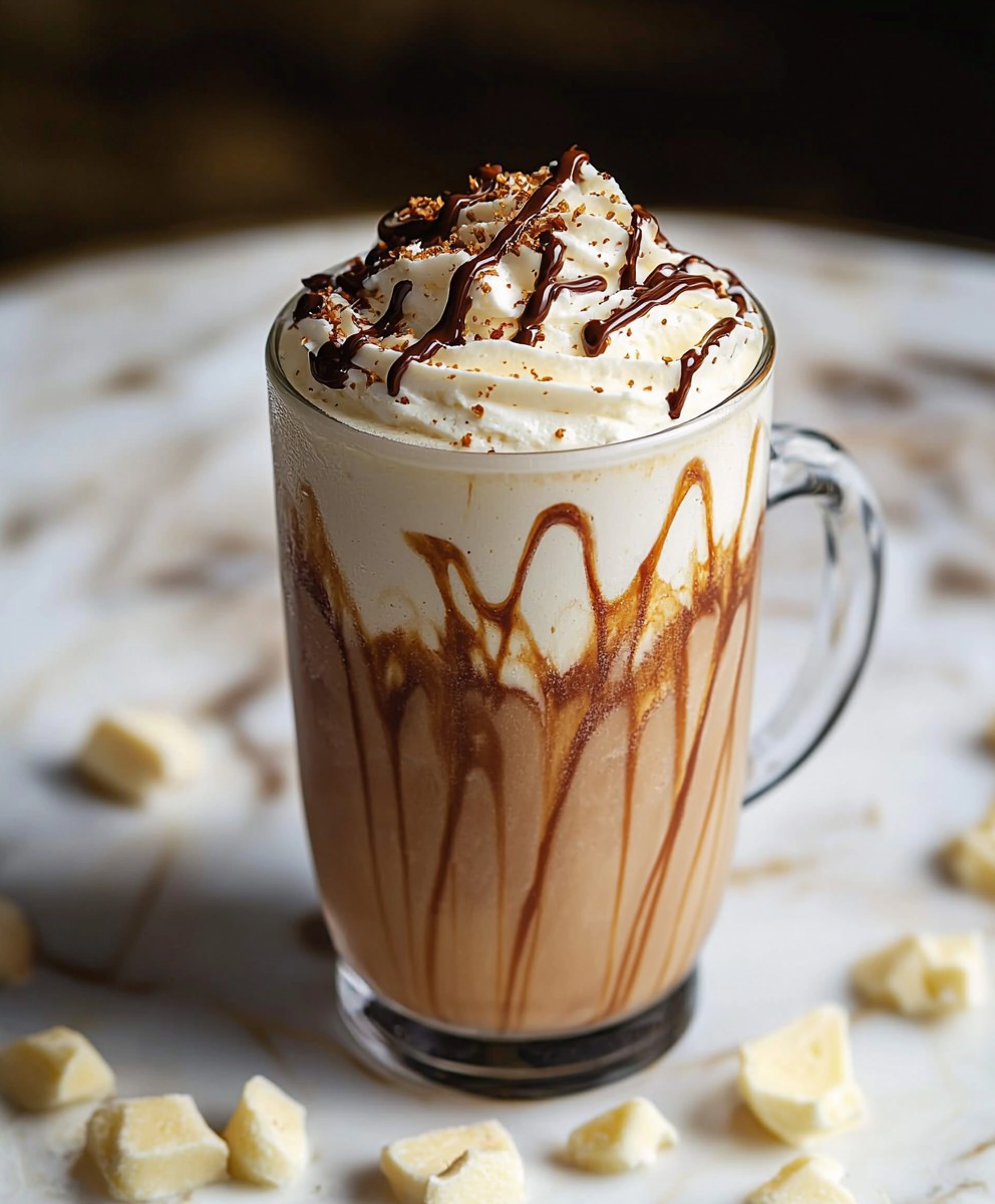 Gefrorener weißer Schokoladenkaffee