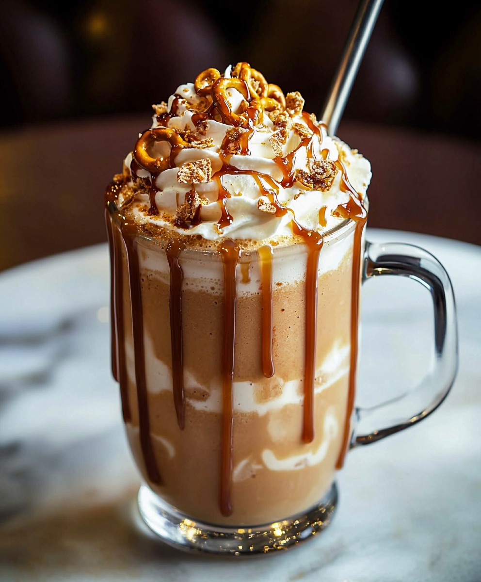 Gesalzener Karamell Brezel Frappe