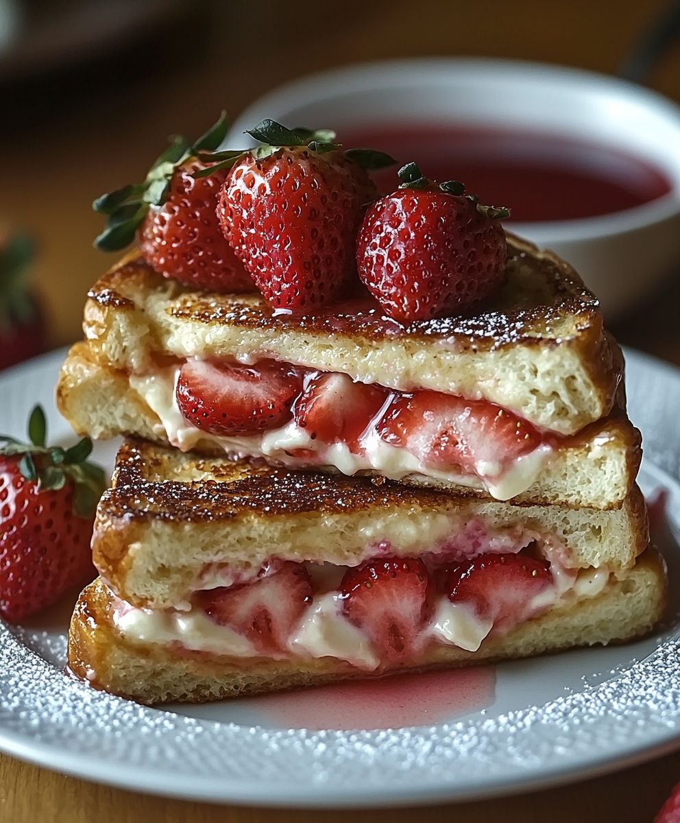 Erdbeer Käsekuchen French Toast