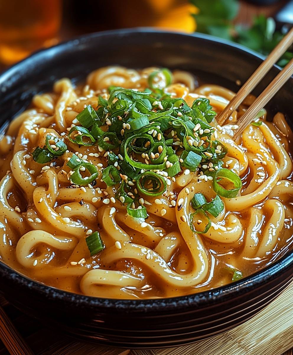 Erdnussbutter Udon Nudeln