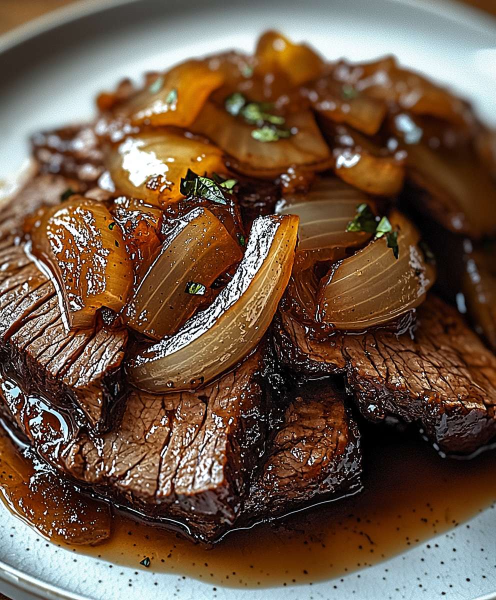 Rinderbrust Balsamico Zwiebelsoße