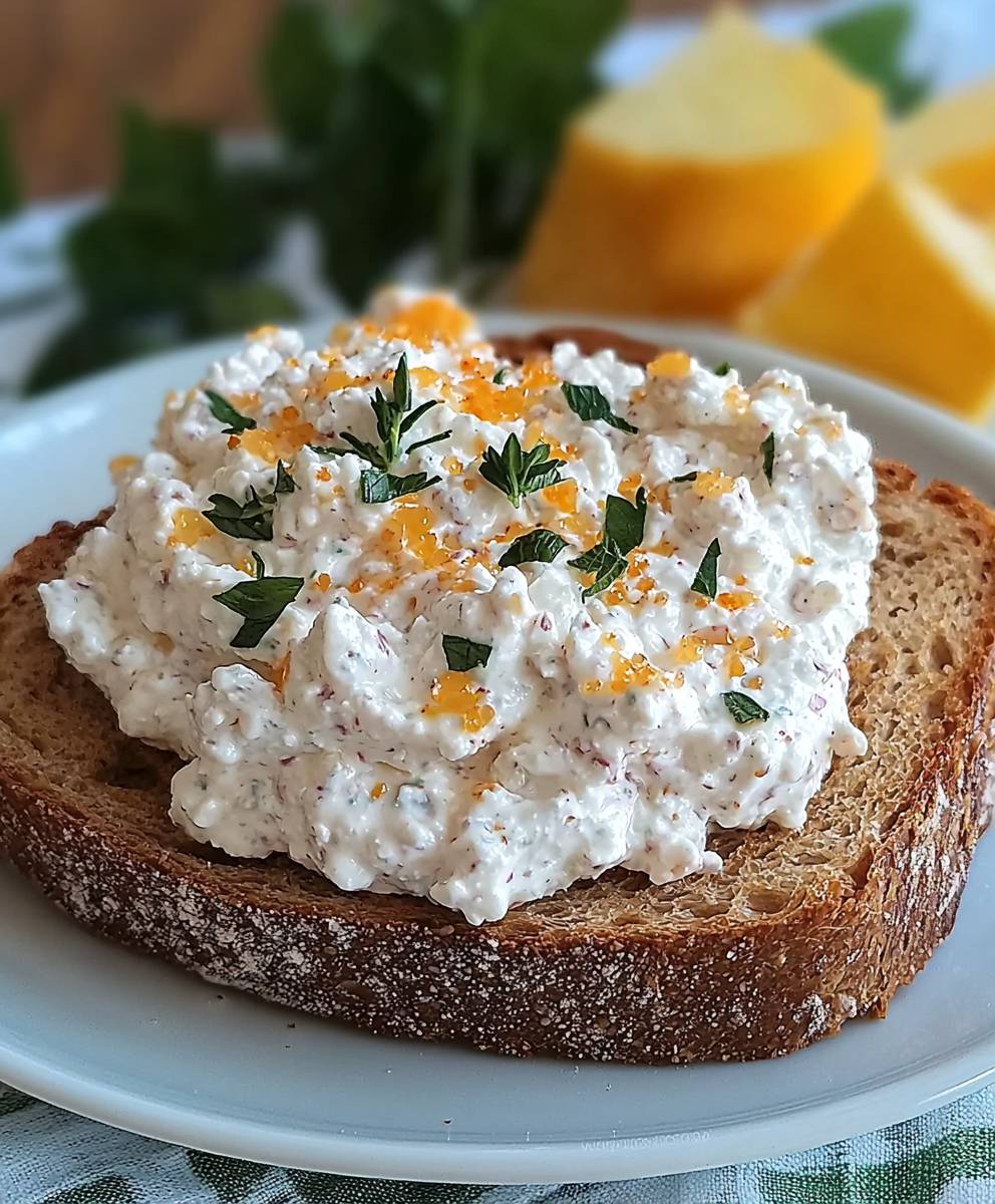 Hüttenkäse Aufstrich Vollkornbrot