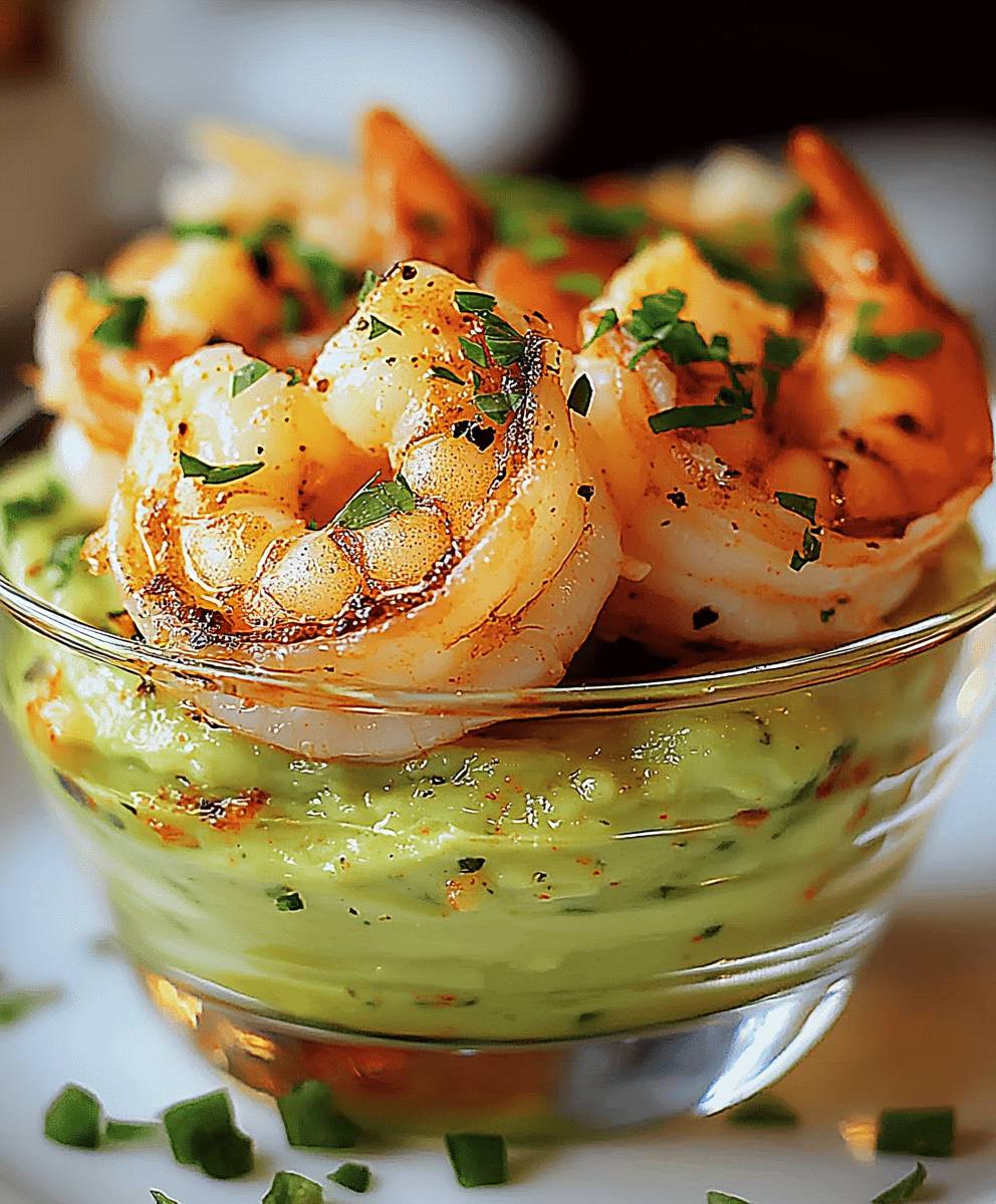 Feurige Garnelen Avocado Creme