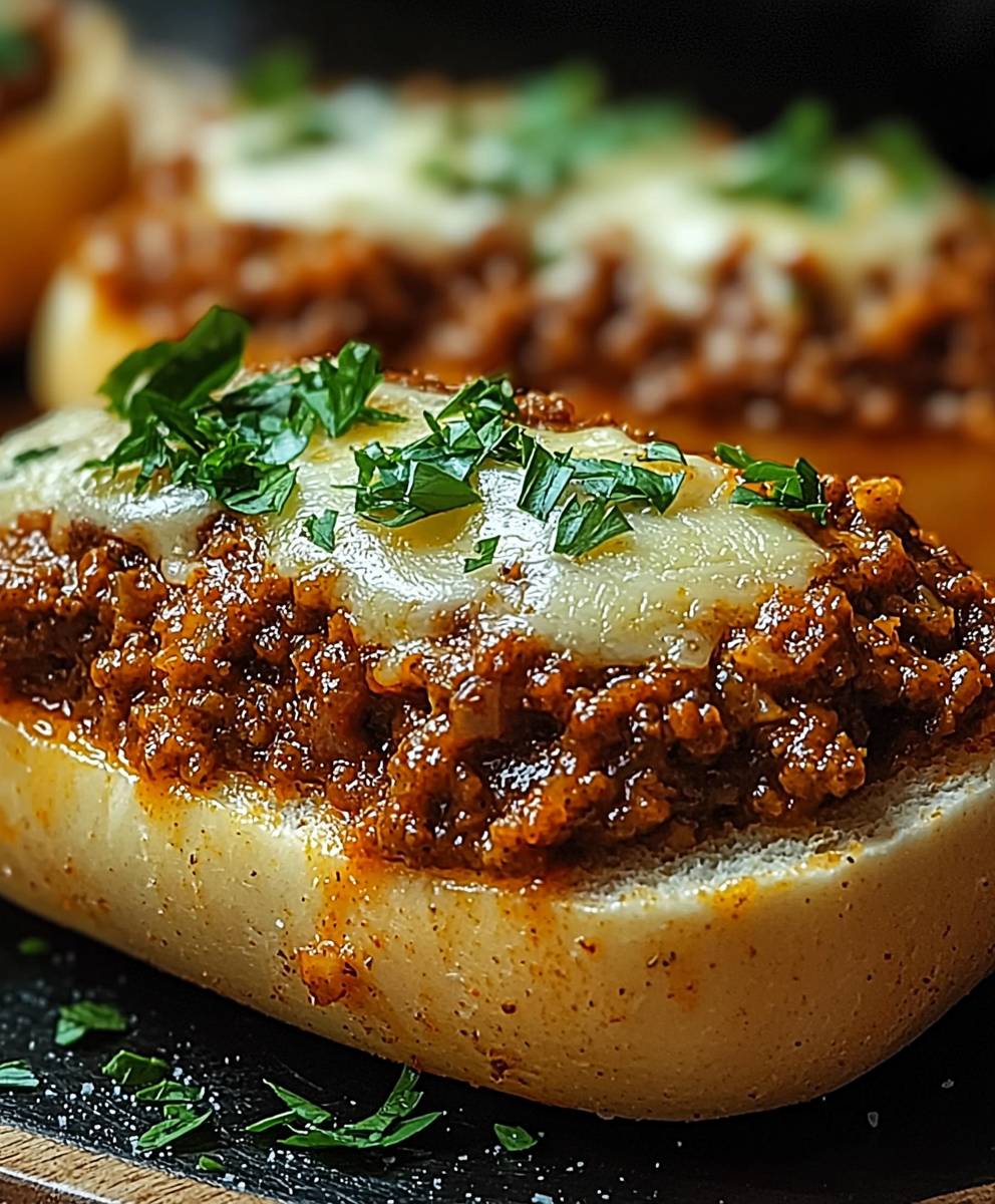 Käsige Knoblauchbrot Sloppy Joes