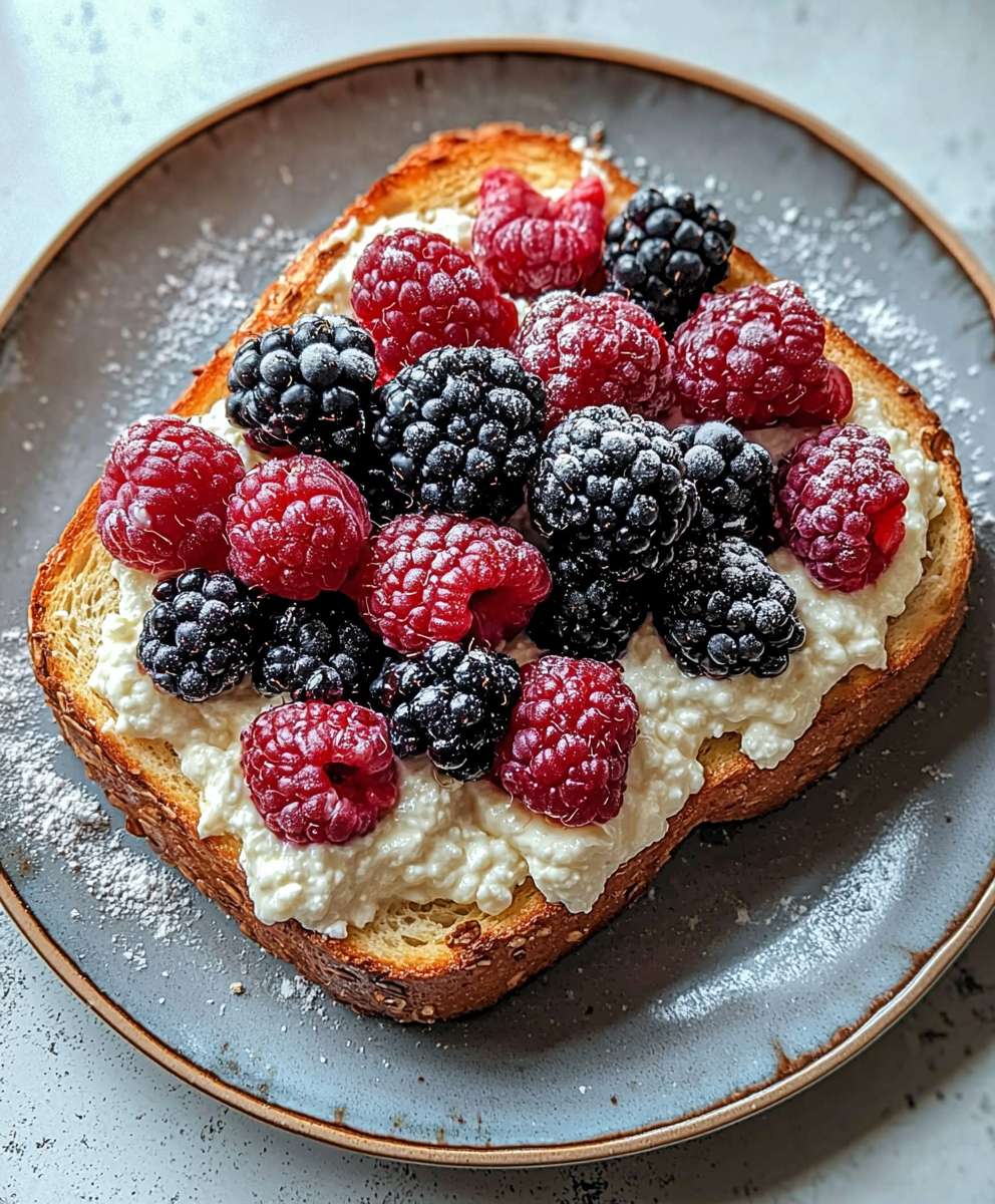 Ricotta Toast mit Beeren