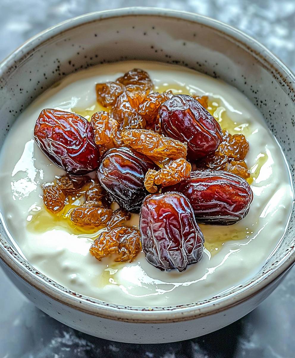 Warme Dattel Joghurt Bowl