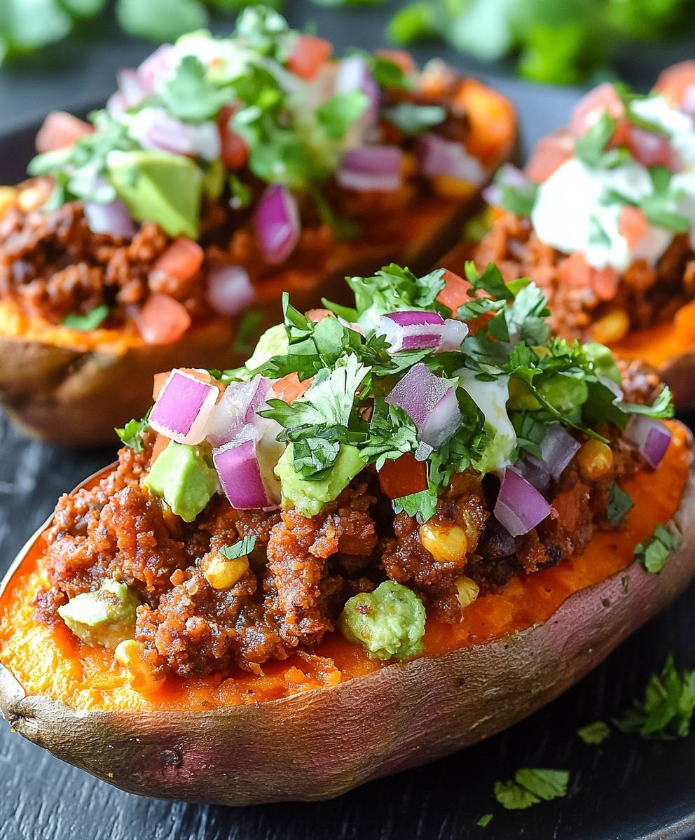 Tacos gefüllte Süßkartoffeln