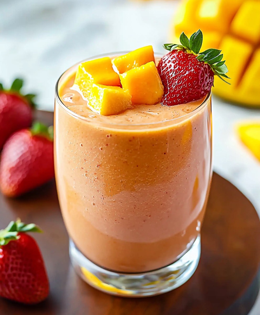 tropischer Erdbeer-Mango-Smoothie