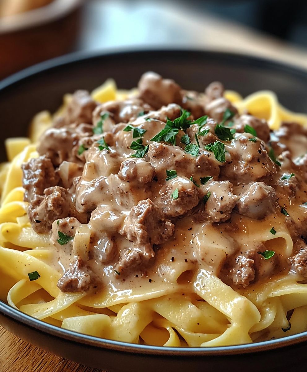 Hackfleisch Stroganoff