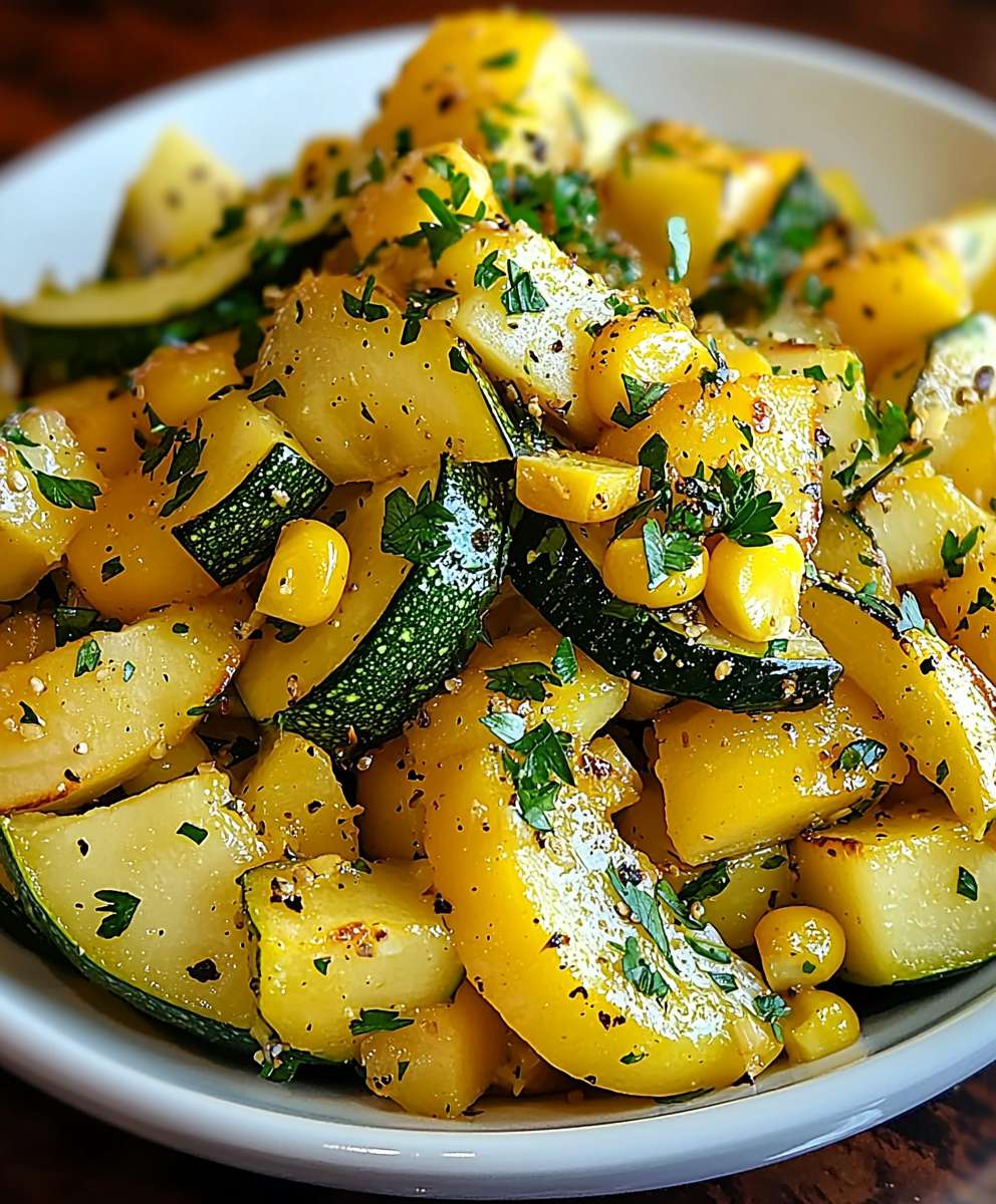 Sommerkürbis Mais Gericht