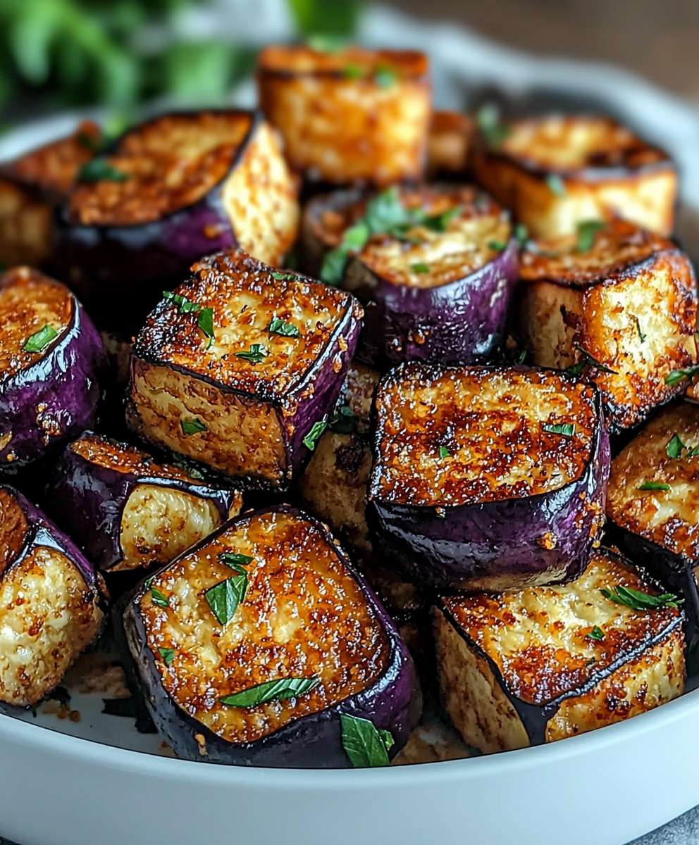 Gebratene Aubergine knusprig