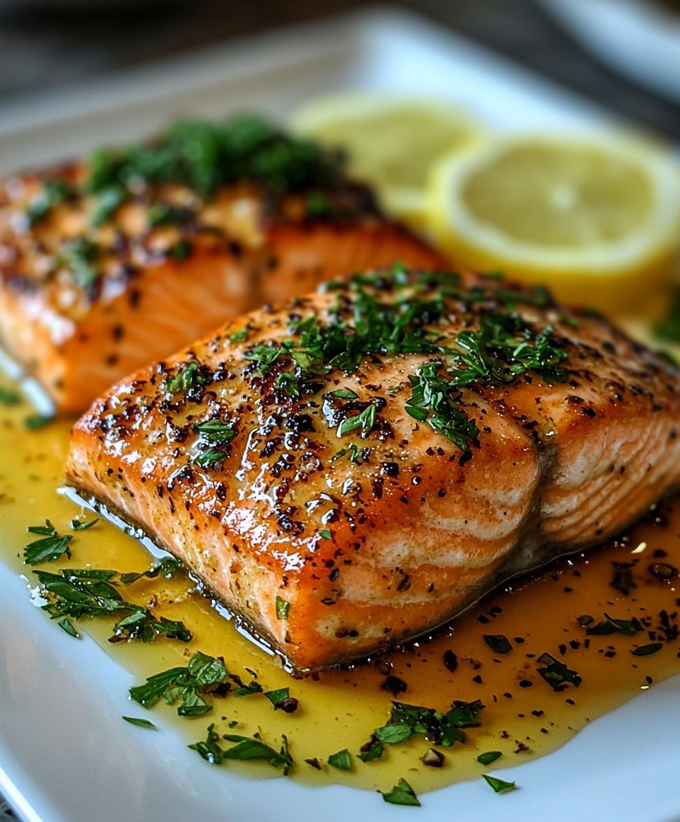 Knoblauchbutter Lachs zubereiten