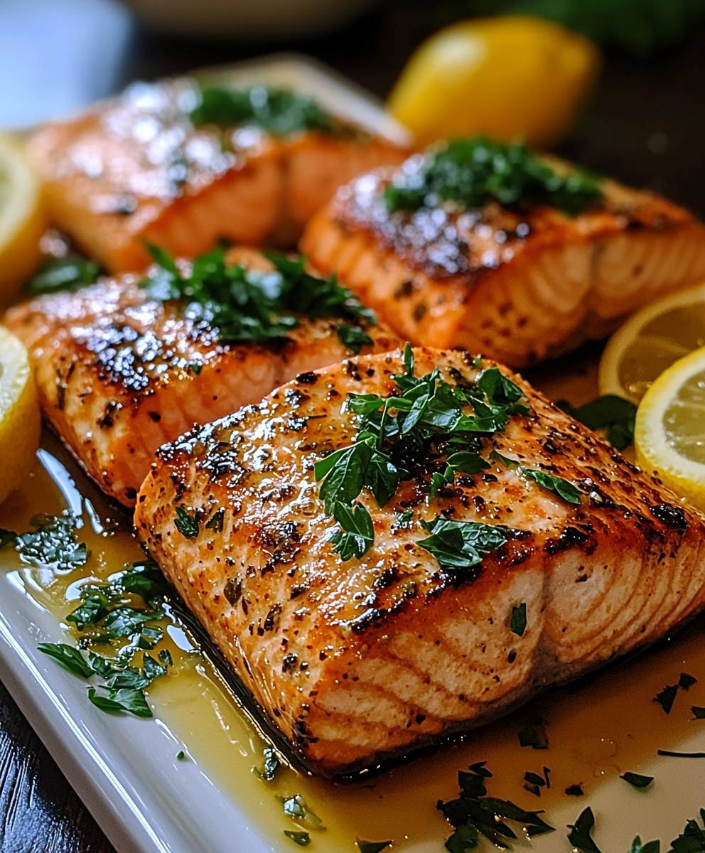 Zitronen Knoblauch Lachs