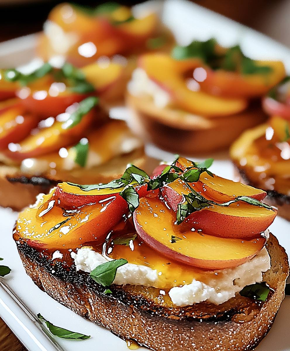 Honig Ricotta Pfirsich Crostini