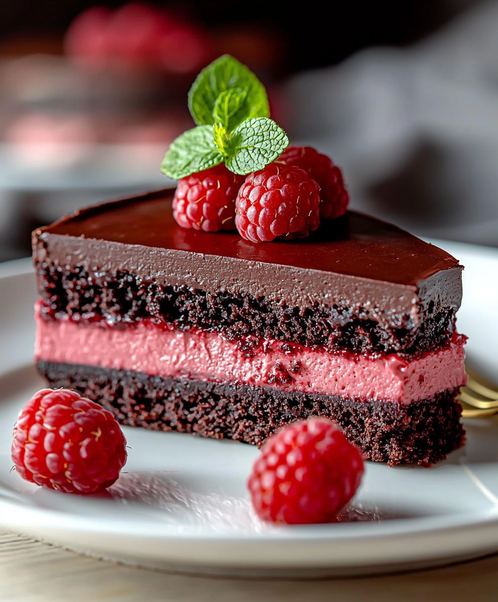Schoko Himbeer Mousse Kuchen