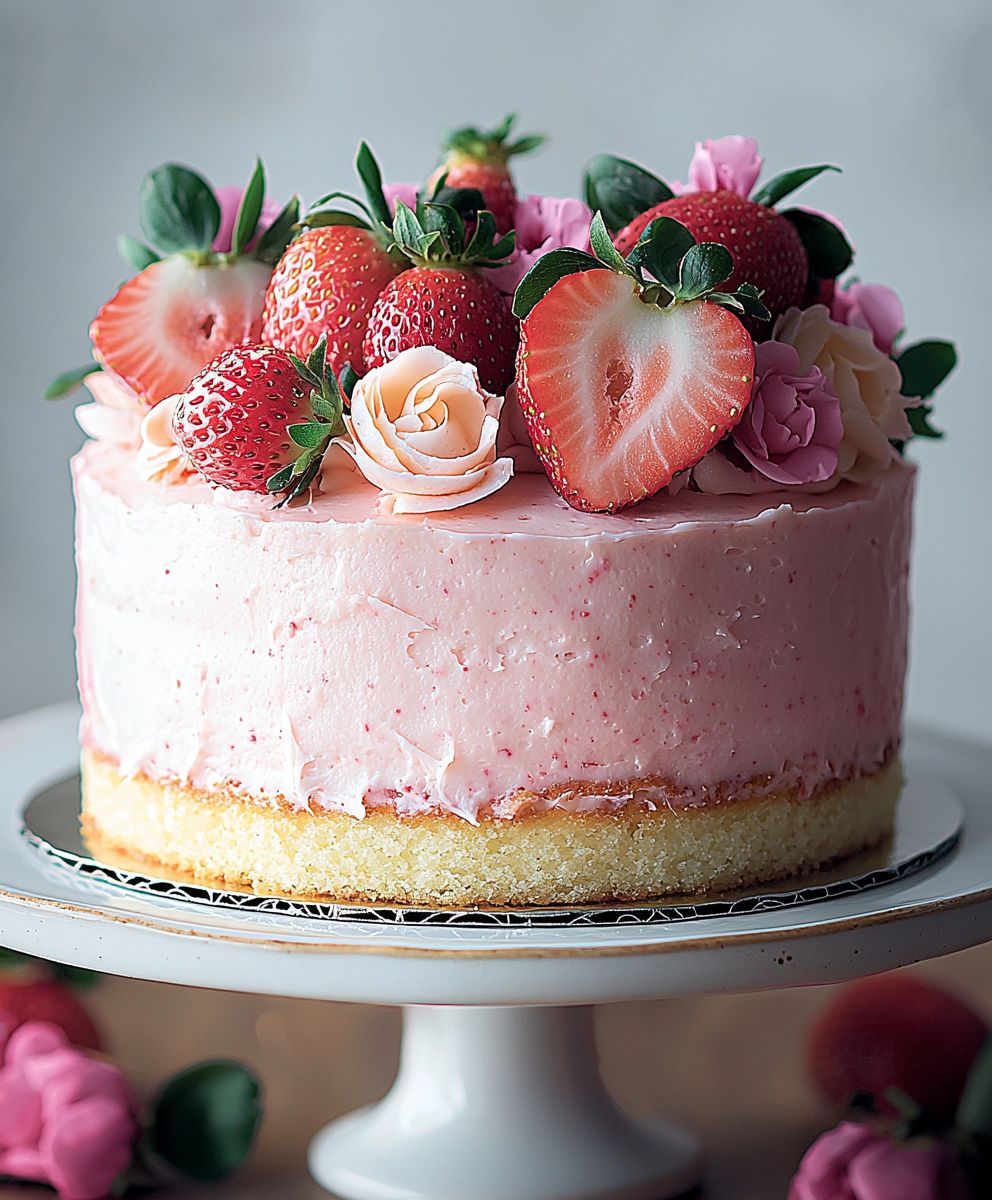 Vanillebohnenkuchen Erdbeer Frischkäse