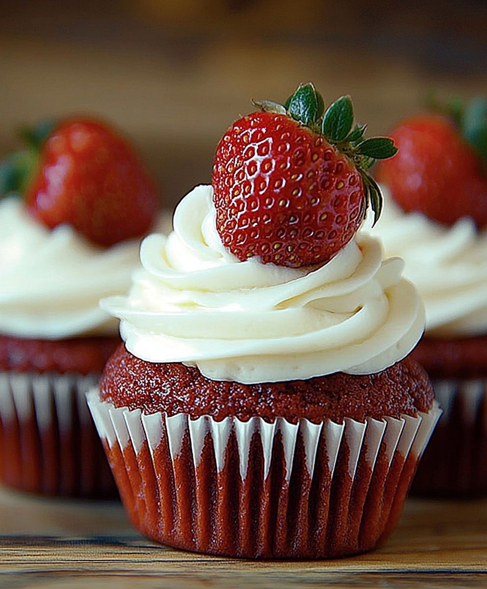 Red Velvet Erdbeer Cupcakes