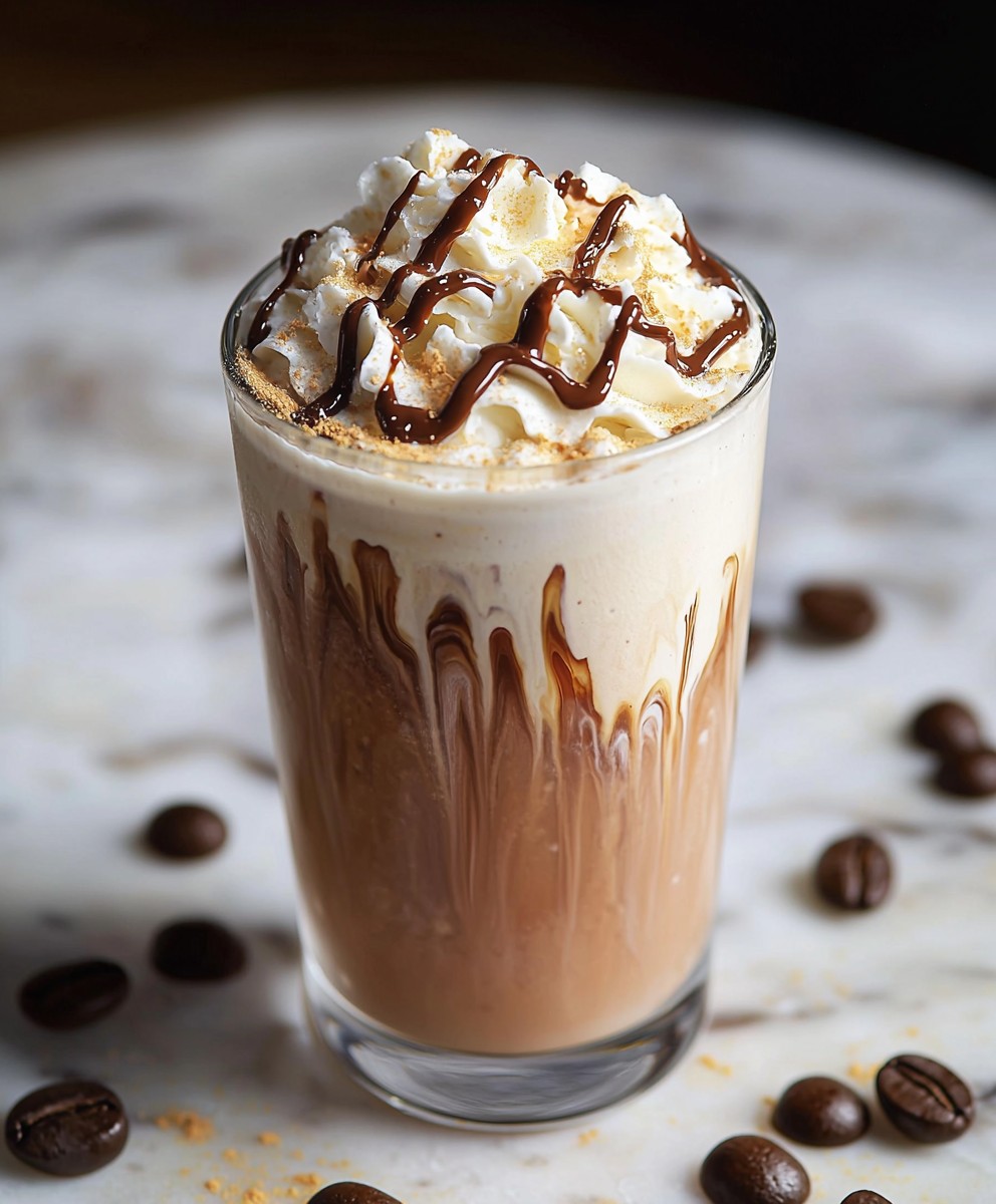 Gefrorener weißer Schokoladenkaffee