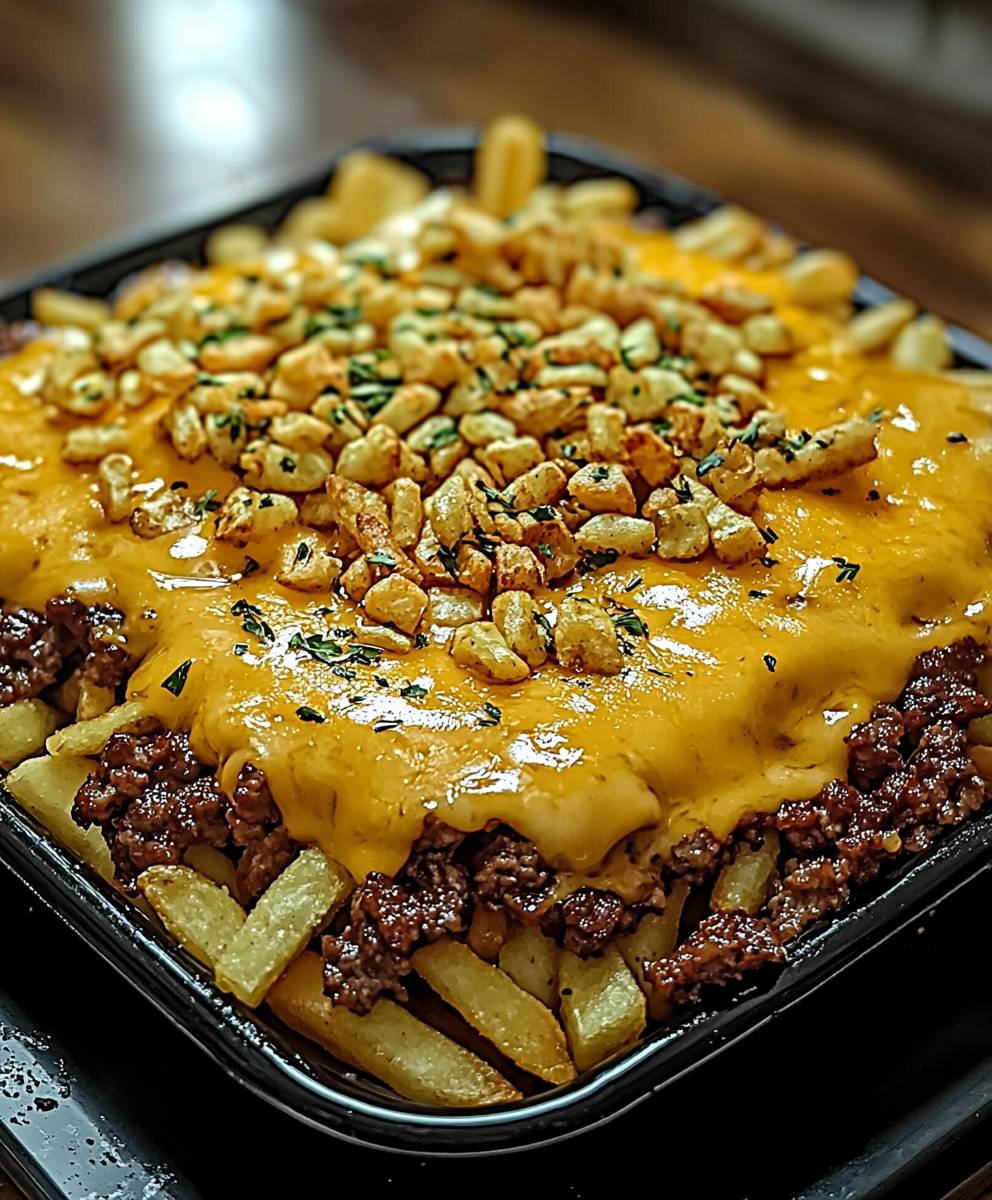 Käse Rindfleisch Pommes