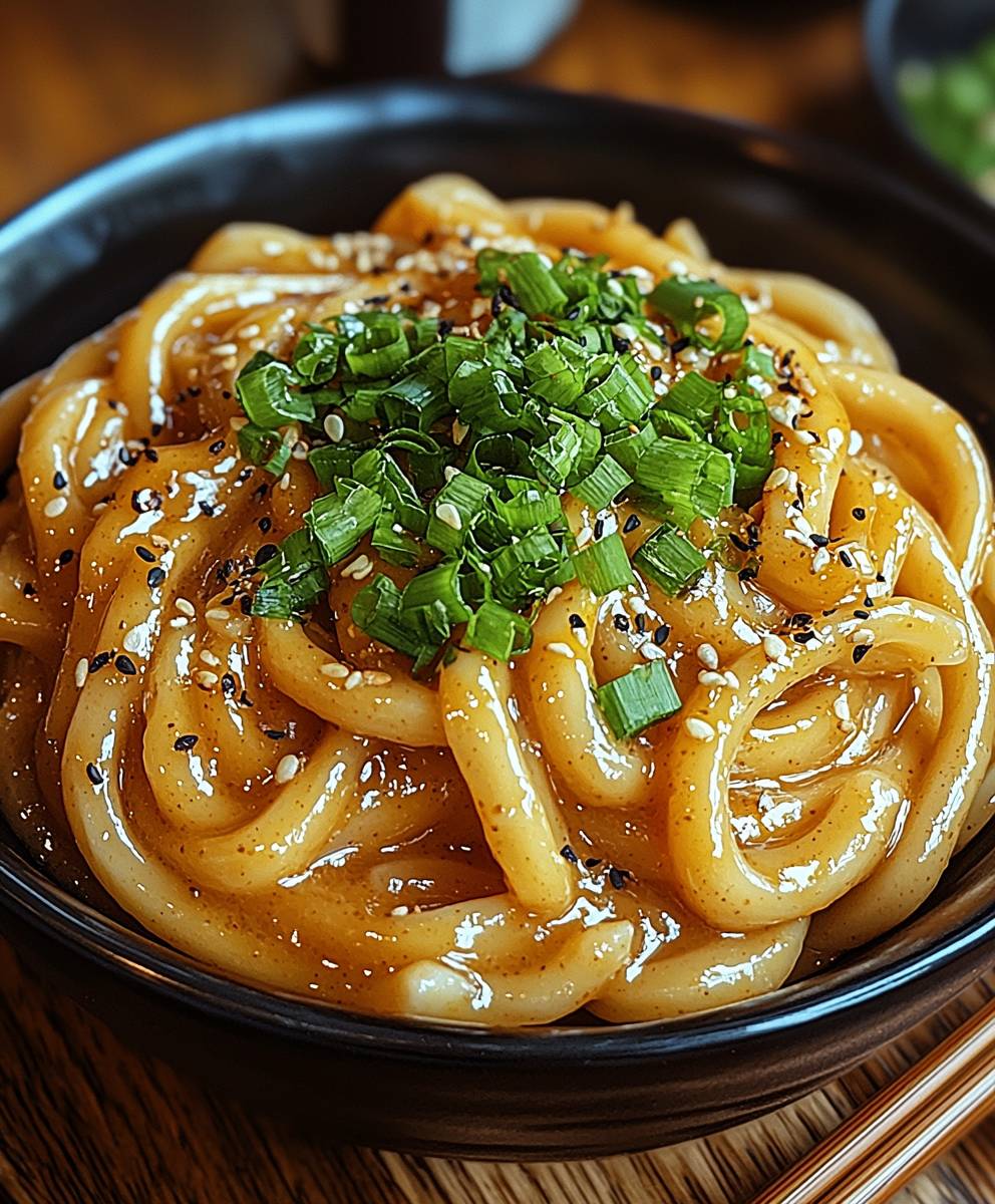 Erdnussbutter Udon Nudeln