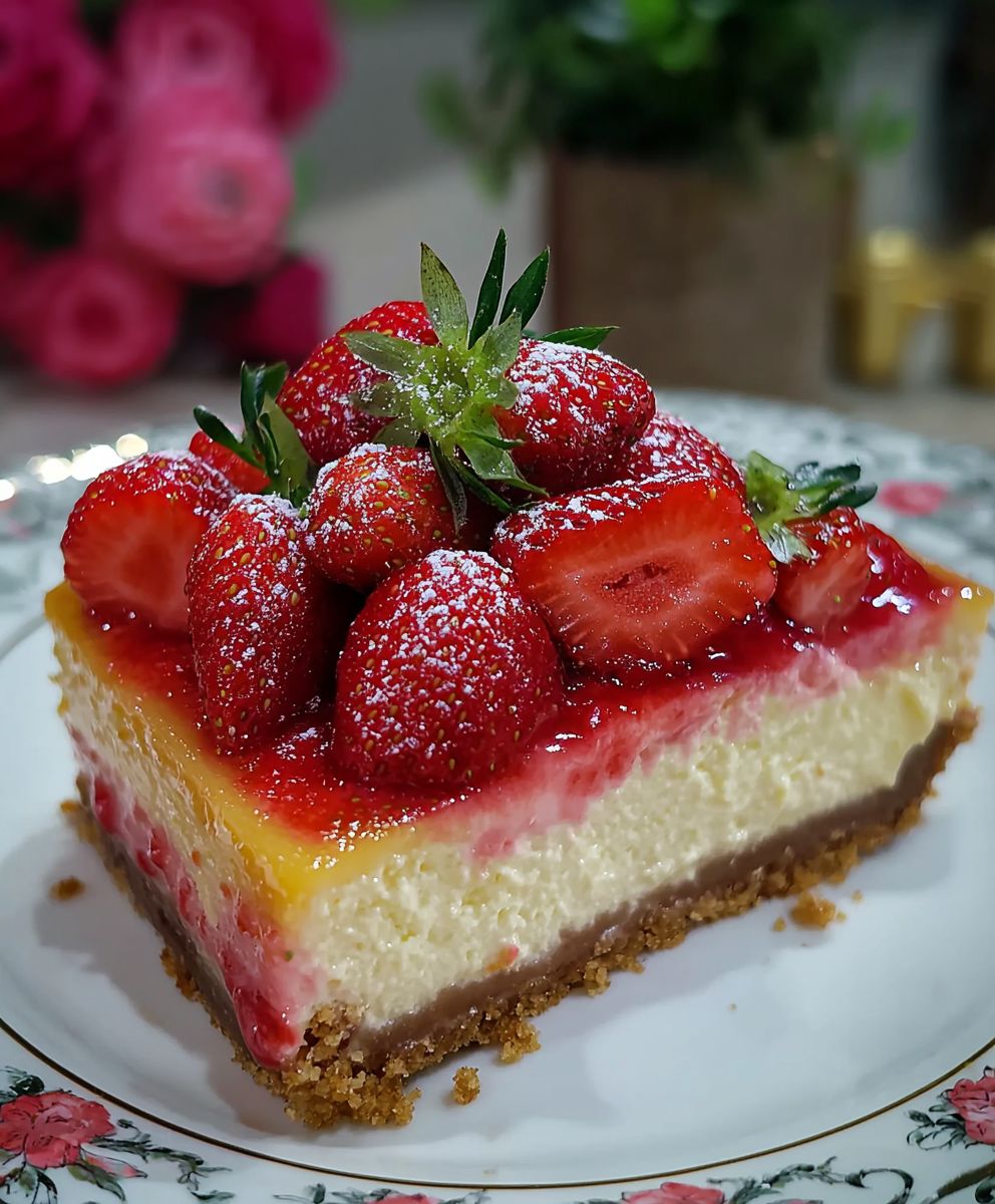 Cremiger Erdbeer-Käsekuchen