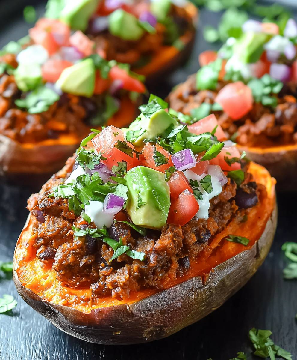Tacos gefüllte Süßkartoffeln