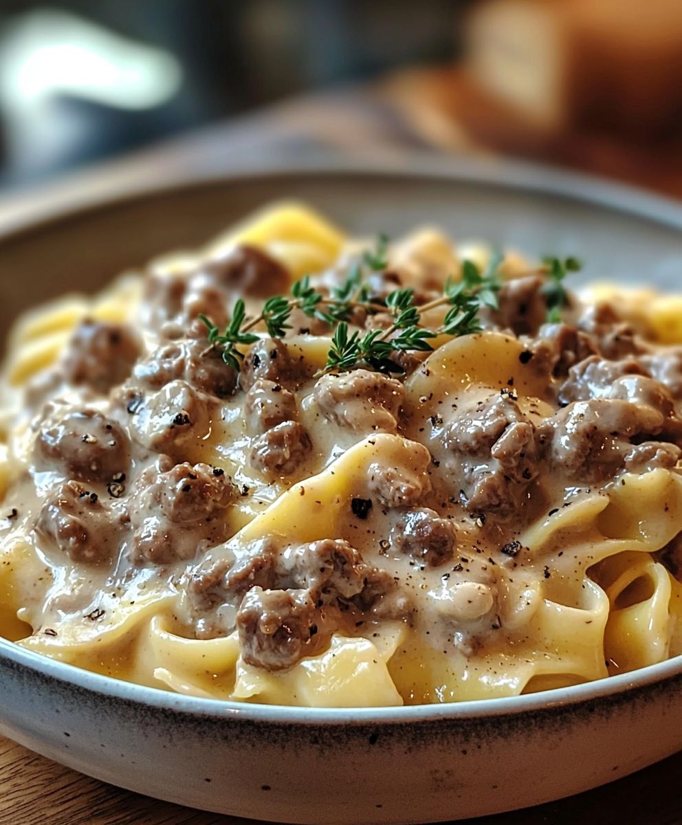 Hackfleisch Stroganoff